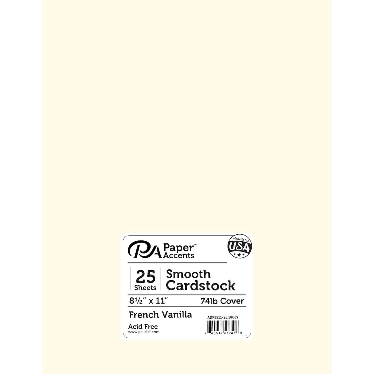 PA Paper™ Accents 8.5" x 11" Smooth Cardstock, 25 Sheets